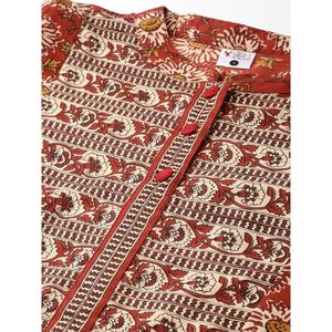 Anarkali Kurti en coton à imprimé floral bleu pour femmes élégantes avec un beau chemisier et une chemise de 48 pouces - Product Image 5