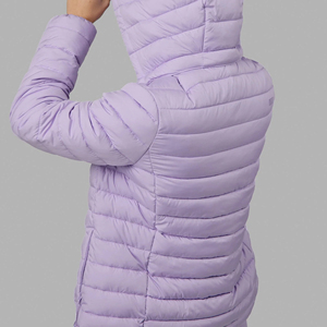 Warm Hooded Women's <b>Winter</b> Puffer Jacket Cotton Filled Printed Design Breathable Windproof <b>Quilted</b> OEM Service - Product Image 3