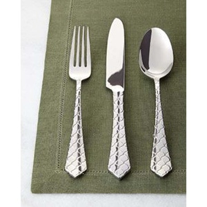 Couverts de luxe en acier inoxydable, 24 pièces, de haute qualité, en argent, avec poignée céramique multicolore, couverts royaux pour maison, restaurant, mariage - Product Image 5