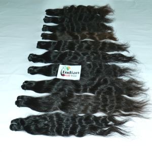 100% Raw Virgin Natural Looking South Indian Temple Cabello humano Rizado Bundle Extensiones alineadas de cutícula sin procesar para la venta - Product Image 2