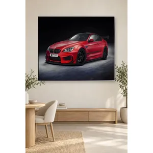 Impression sur toile Fida Red Widebody BMW M6 en version Dark Studio - Product Image 1
