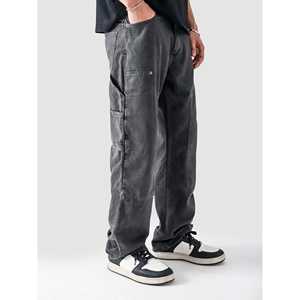 Pantalones Cargo Skinny de Mezclilla Gris Oscuro Carpenter, Cintura Alta, Lavado a la Piedra, Estilo Vintage Hip Hop, Bordados, Cómodos para Invierno - Product Image 6