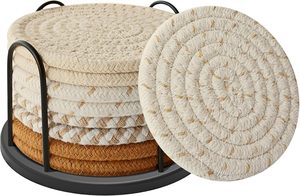 <b>Coasters</b> <b>Drinks</b> Beer Coffee Cotton Woven Absorbent <b>Coaster</b> Holder manufacturer Boho <b>Coasters</b> Home Decor Tabletop Protection - Product Image 6