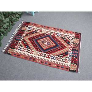 พรมวินเทจขนาด 2.4x3.4 ฟุต, พรมตุรกีขนาดเล็ก, พรมลายพรางสีแดง - Product Image 1
