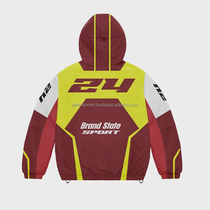 Conjunto de ropa de calle cortavientos de talla grande, sudaderas con capucha y pantalones de chándal, conjunto de Jogger de cuello redondo, Jersey, chándal de nailon para hombre - Product Image 5