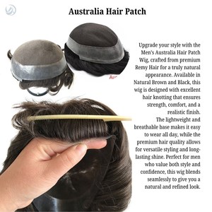 Gran oferta de tupé para hombre, estilo australiano, encaje francés, perímetro polivinílico, cabello ondulado indio, Base de seda, cabello con cierre para hombre - Product Image 3