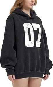 Sweat à capuche pull délavé à l'acide avec logo personnalisé en usine directe pour hommes en coton 600 GSM avec aspect vieilli - Product Image 2