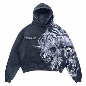 OEM Personnalisé Vintage Acid Washed Hoodie 500gsm Épais French Terry Stone Washed Surdimensionné Sun Faded boxy Fit Unisex Hoodie - Product Image 2