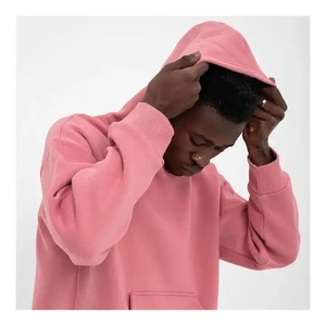 Sweatshirts surdimensionnés avec logo personnalisé poids lourd brodés personnalisés pullover sweats à capuche unis vierges sweat à capuche unisexe - Product Image 3