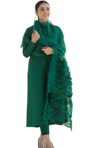 Pijama étnico Kurta para mujer, hermoso traje tradicional liso para bodas y celebraciones - Product Image 5