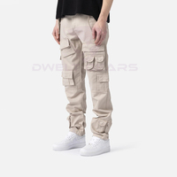 Pantalon cargo militaire taille basse en toile personnalisé avec logo pour hommes, plusieurs poches, imperméable et respirant, vente en gros