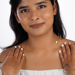 Collier en argent sterling 925 avec étoile en nacre dorée, style superposé, tendance - Product Image 3
