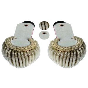 Pareja de Epaulettes Plateados de Alta Calidad Hechos a Medida con Flecos Dorados, Pliegues Decorativos para Hombros, para Vestido Formal, Algodón Poliéster Personalizado - Product Image 5