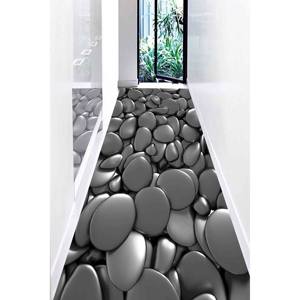 Alfombra Stones: Alfombra Moderna para Decoración del Hogar en Gris Plateado, Alfombra Delgada No Tejida - Product Image 5