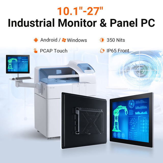 IP65 Waterproof 10 15 21.5 27 Inch Panel PC Wall Mount Industrial Touch Screen Monitor for Industrial Automation/Robot/Medical