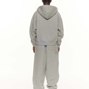 Ensemble survêtement surdimensionné personnalisé Ville Sports, sweat-shirts à double fermeture éclair et pantalon de survêtement, survêtement streetwear pour hommes - Product Image 3