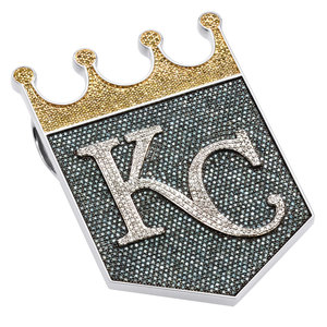 Pendentif personnalisable en or 10K ou 14K avec initiale, couronne de diamant rond brillant de 10,5 carats et sertissage pavé pour homme - Product Image 3
