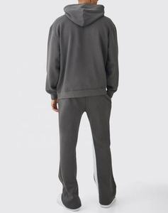 Conjunto Deportivo Informal de Primavera, 100% Algodón, Personalizado, con Pantalones Deportivos Acampanados y Sudadera con Capucha, Unisex - Product Image 3