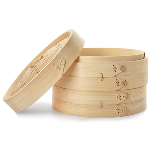 Vaporera portátil de bambú natural de una sola capa para cocinar baos, dumplings y dim sum - Product Image 5