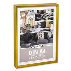 Cadre d'affichage moderne en aluminium doré pour affiches 21x29,7cm DIN A4, pour photos et tableaux, décoration intérieure, disponible en tailles 30x40, 50x70, 70x100 - Product Image 5