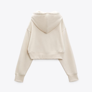 Personnalisation, logo personnalisé, crop top pour femmes, sweat-shirts à capuche de haute qualité en coton et polyester, sweat-shirts à capuche imprimés pour femmes avec fermeture éclair - Product Image 2