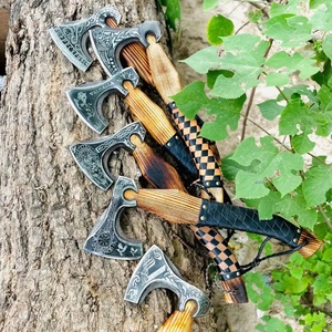 Hache Viking 14 de qualité industrielle Steel Craft International, lame en acier au carbone, tête de hache en bois, personnalisable pour le camping et la chasse - Product Image 1