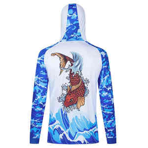 Sweat à capuche de pêche personnalisé 100% polyester pour hommes qualité pro manches longues respirant séchage rapide grande taille UPF 50 + Offre Spéciale imperméable - Product Image 4