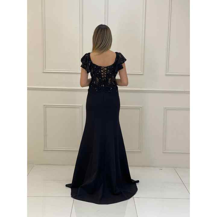 Crepe New Season Evening Dress With Laced Top and Slits En4792 4792
