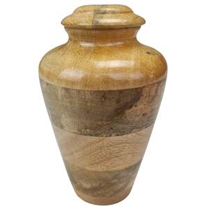 Urne en bois de manguier faite à la main pour les cendres humaines Cendres d'animal de compagnie Enterrement Unique Mémorial Adulte Femelle Mâle Grand Pot d'urne en bois - Product Image 2