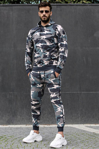 2025 Men Track Suit Camouflage Jacket Camo Print Tracksuit Matching Sportswear 100% Cotton Hoodie <b>Pants</b> Tracksuit For Unisex - Product Image 5