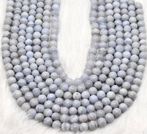 Anshul Impexs Super Natural <b>Blue</b> Lace Agate 8mm Healing Crystals <b>Beads</b> for Meditation Jewelry Fashion - Product Image 5