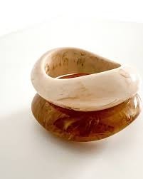 Brazalete de Resina de Moda, Ideas de Brazaletes de Resina de Moda, Brazaletes de Mármol Pastel, Brazaletes Transparentes con Copos de Oro, Gruesos - Product Image 5