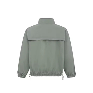 Chaqueta cortavientos con capucha y soporte personalizada OEM para hombre, ropa informal transpirable para deportes al aire libre, correr, trotar, trabajo, cremallera frontal - Product Image 5