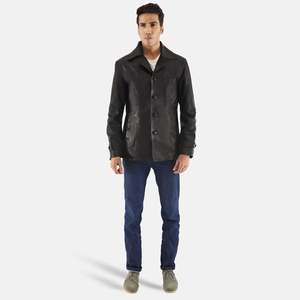 Leo Men's Black Leather Coat - Product Image 3