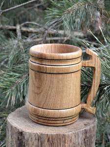 New Design Wooden Bar <b>Mug</b> With Handle Customized Shape for Wedding Party Uses Kitchenware Beer <b>Mug</b> With Handle Best Product - Product Image 4