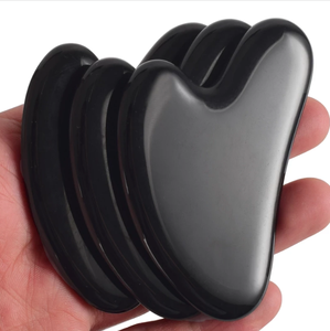 Rodillo de piedra de obsidiana Natural, para cara Guasha raspador, Gua Sha, herramienta de masaje Facial - Product Image 3