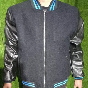 Venta al por mayor chaqueta de béisbol de los hombres Casual invierno abotonado cuello redondo impermeable transpirable Universidad Letterman Varsity chaqueta - Product Image 1