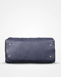 Navy Blue Leather Luxury Duffle <b>Bag</b> Men <b>Weekender</b> Travel Gym Overnight <b>Luggage</b> Carry Water Resistant Polyester Sports Tote - Product Image 6