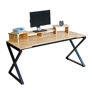 Bureau de studio en bois massif avec pieds en X, modèle confortable pour femme SD68008 - Product Image 1