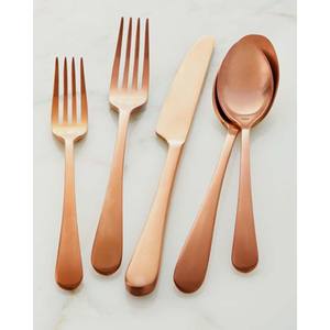 Couverts de table à manger modernes personnalisables couverts élégants en acier inoxydable à long manche fin plaqués or royal pour les mariages - Product Image 5