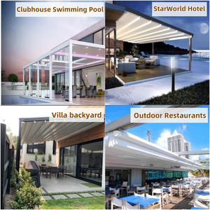 Thông minh gấp mái hiên điện pergola mái nhôm không thấm nước tán vườn cơ giới có thể thu vào hệ thống mái - Product Image 6