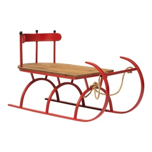 รถเลื่อนโลหะสีแดงสำหรับตกแต่งคริสต์มาสทำด้วยขนาดที่กำหนดเองขนาด14x10.75นิ้ว - Product Image 2