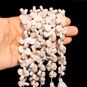 Cuentas de corazón de piedra lunar de cuarzo recubierto, cuentas de piedras preciosas lisas de piedra lunar recubiertas de cuarzo para la fabricación de joyas - Product Image 5