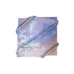 ผ้าพันคอผ้าไหมซาตินสีน้ำเงินลายวินเทจแบบนามธรรม - Product Image 3