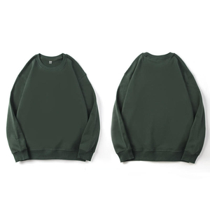 ODM coton blanc col rond plaine sweats matériaux originaux pull hommes sueur porter broderie O cou bon sweat - Product Image 1