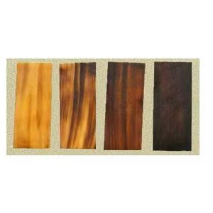 Plaques de corne de buffle d'eau naturelles de haute qualité, rayées de blanc, technique brute, décoration pour montures optiques - Product Image 4