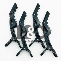 Clips à extensions de cheveux en acier inoxydable durable de haute qualité pour salon de coiffure, personnalisables, lot de 4 pièces