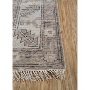 พรมขนสัตว์ถักมือ Erbe สีเทา-ดำ ลายเหรียญ เทคนิคการทอแบบแบน ขนาด 9x12 ฟุต สำหรับบ้าน สไตล์โบโฮ ห้องโถง พรมจาอีปุร์ ZA - Product Image 4