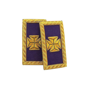 Écussons d'épaule des Templiers en gros, croix brodées en bullion, prix bas, bonne qualité, nouveau style, écussons d'épaule OEM - Product Image 2