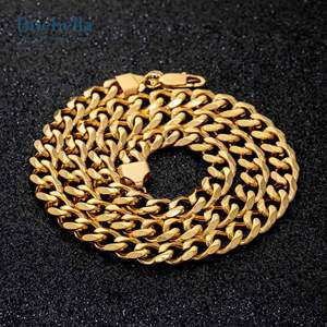 Hot Sale <b>14K</b> <b>Gold</b> Plated Cuban Link 925 Silver 9mm Moissanite Cuban Link chain Hip Hop <b>Necklace</b> - Product Image 5